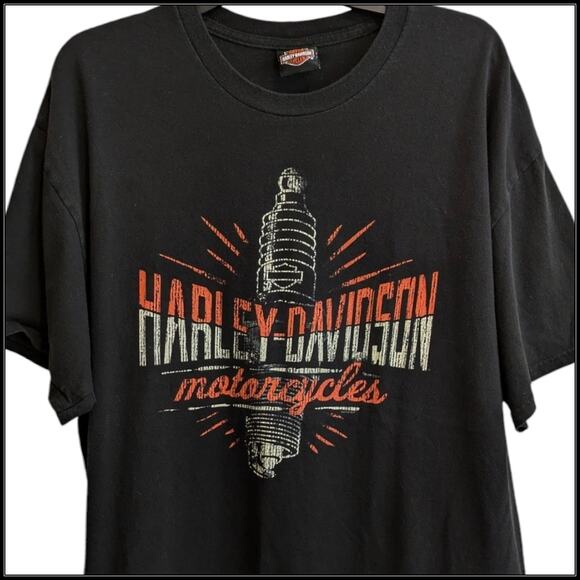 HARLEY DAVIDSON MOTORCYCLES Shock Absorber Black T-shirt San Diego, CA Men's L - Picture 5 of 6